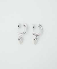 ハートフープノンホールイヤリング