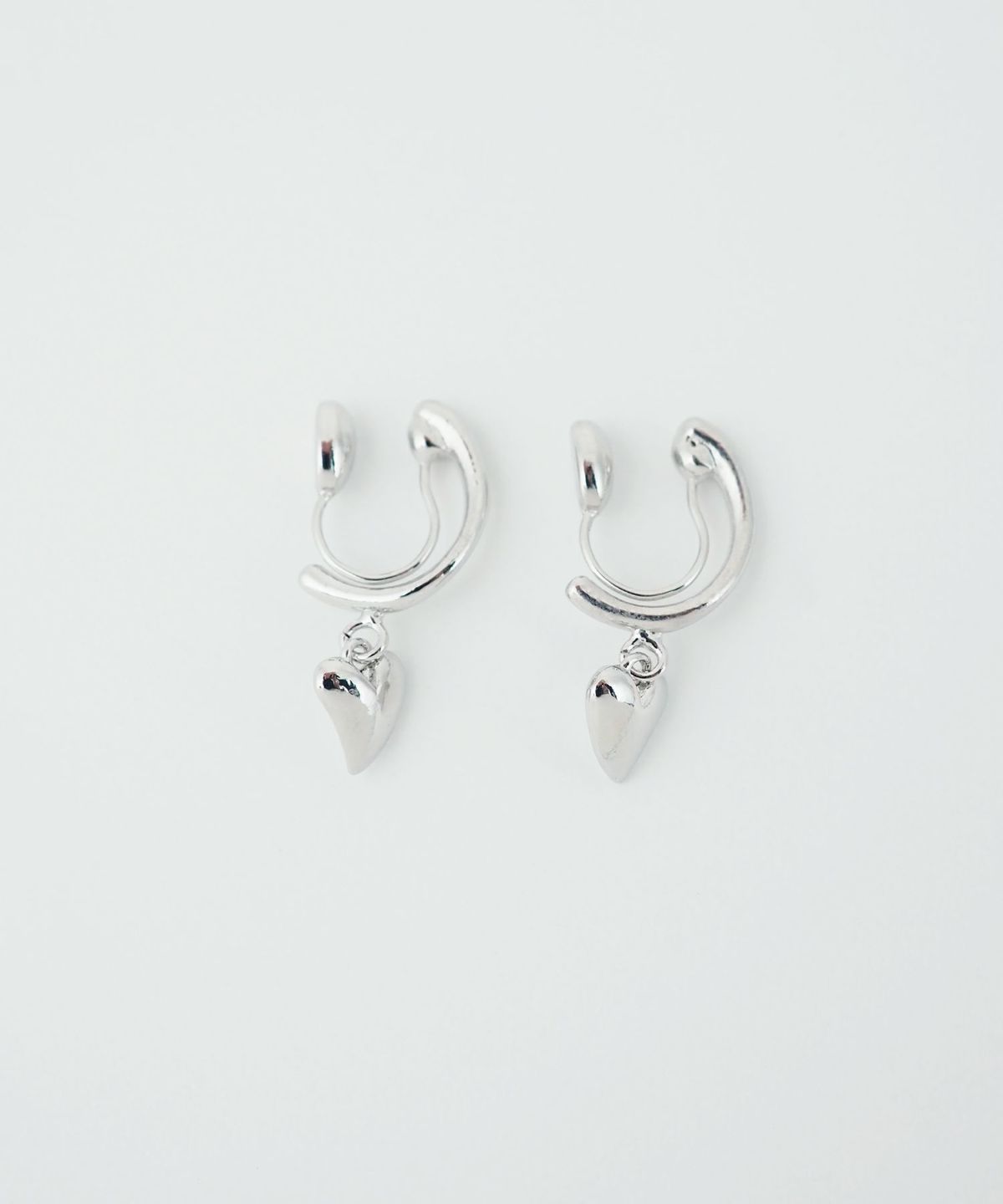 ハートフープノンホールイヤリング