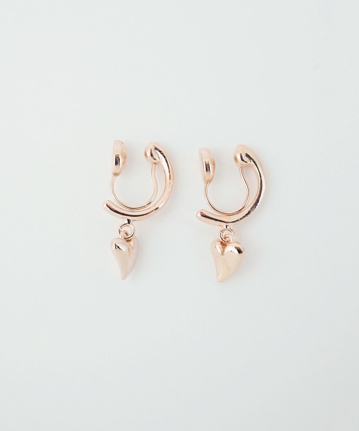 ハートフープノンホールイヤリング