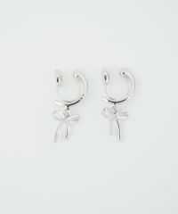 リボンフープノンホールイヤリング