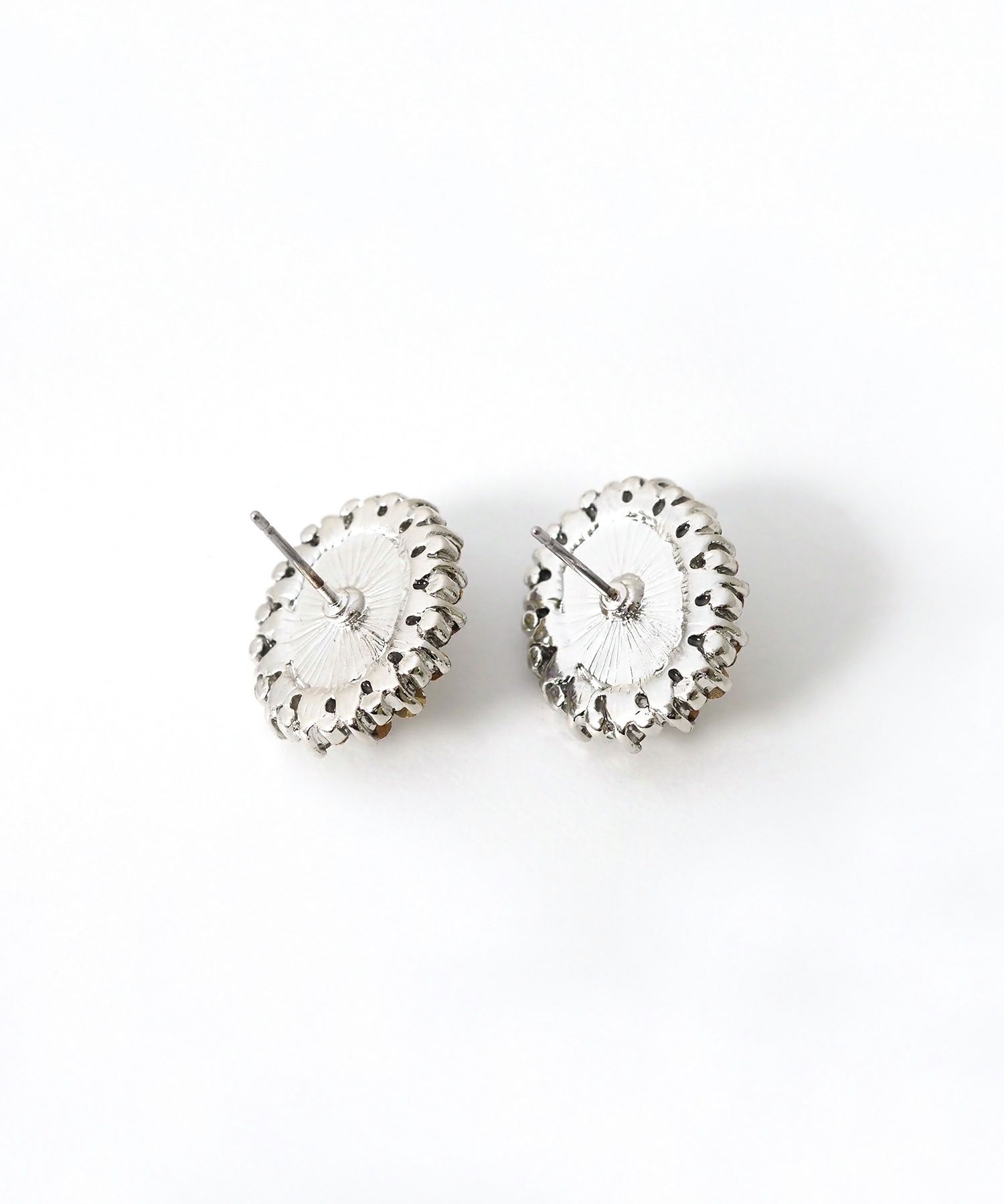 カボションカラービジューチタンポストピアス