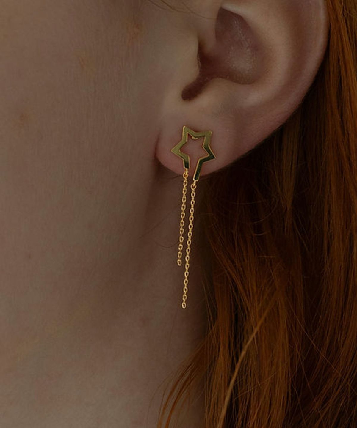 スターチェーンチタンポストピアス