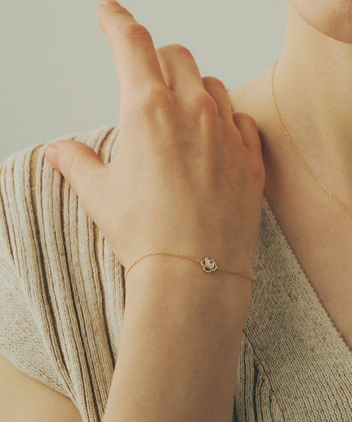 フラワーストーンブレスレット【MUK】