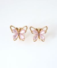 フラワーバタフライイヤリング