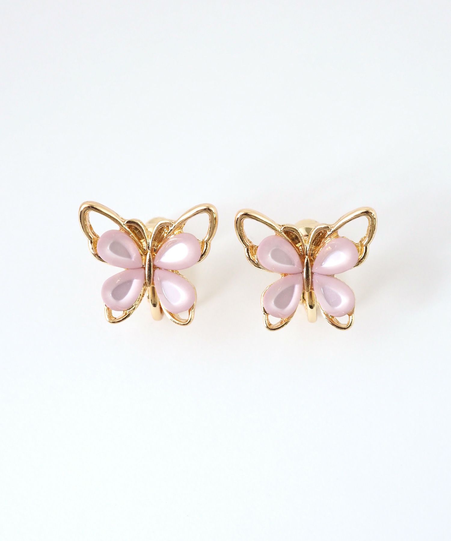 フラワーバタフライイヤリング