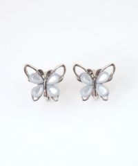 フラワーバタフライイヤリング