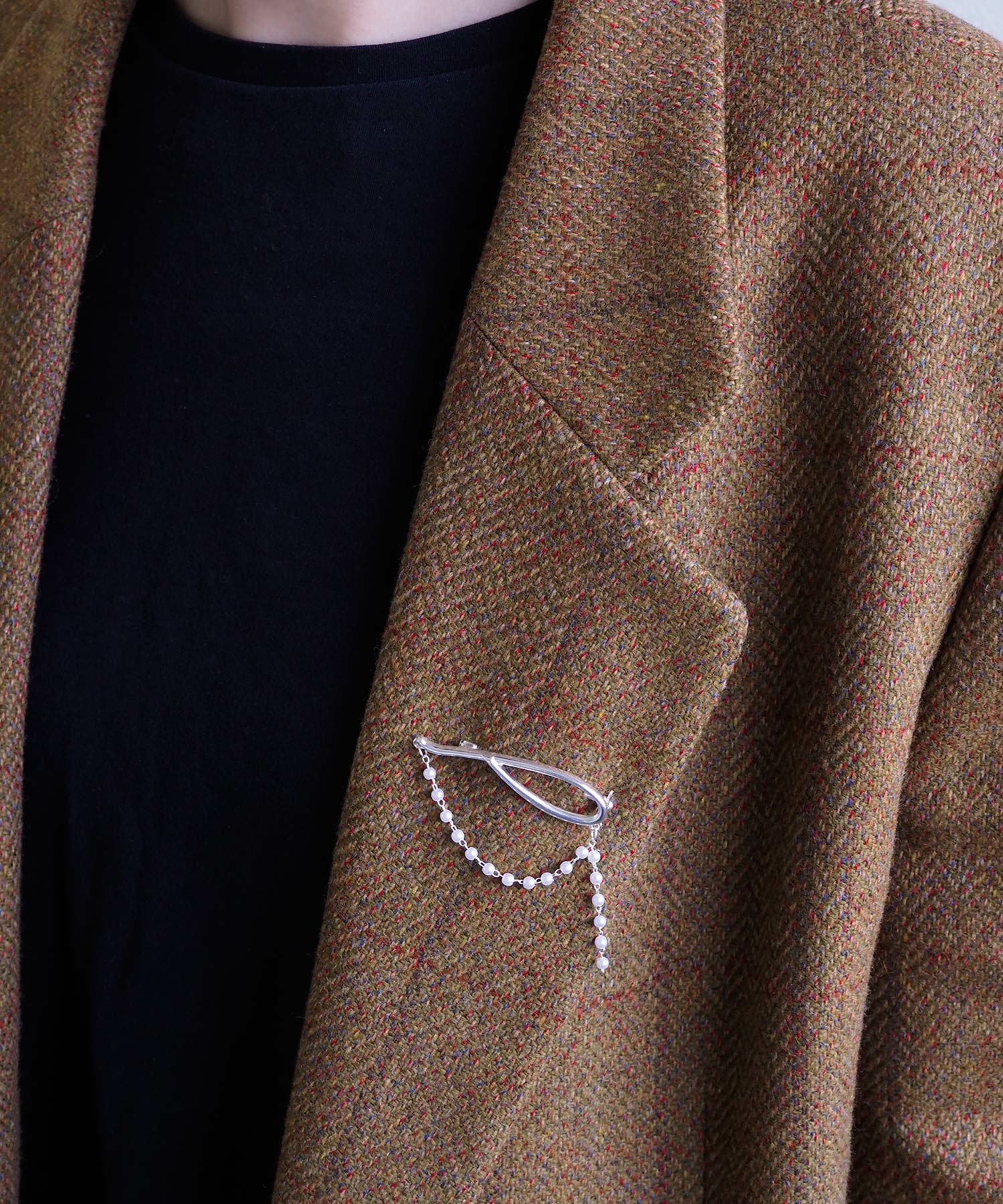 ニュアンスパールチェーンブローチ