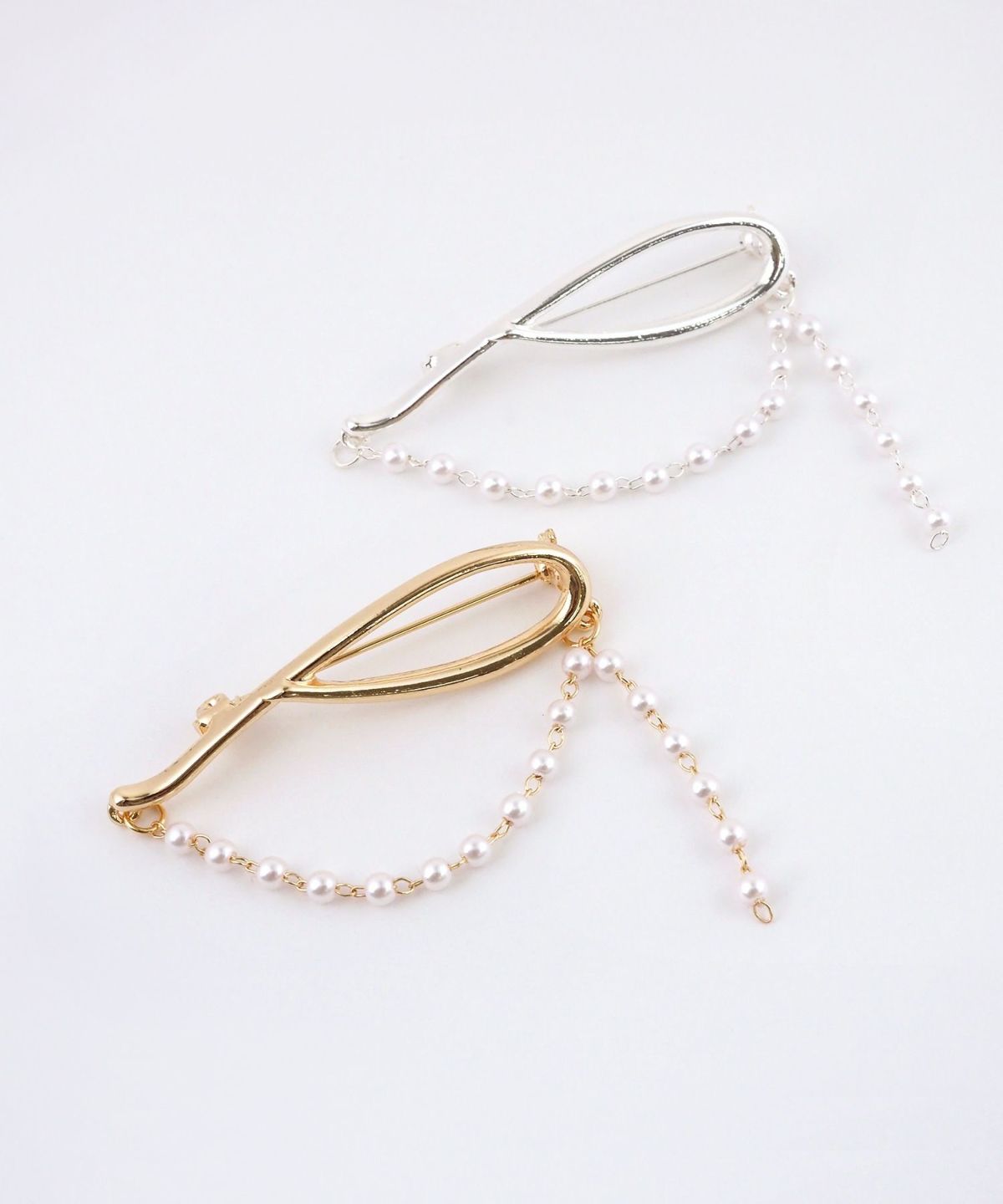 ニュアンスパールチェーンブローチ