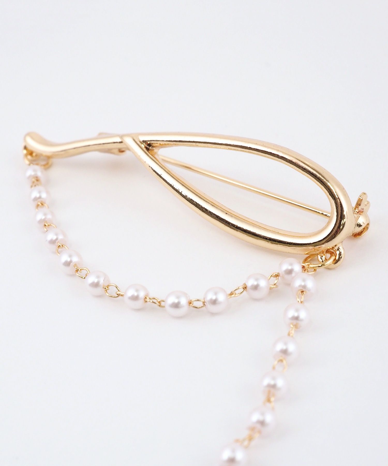 ニュアンスパールチェーンブローチ