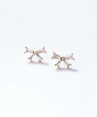 リボンジルコニアサージカルステンレスピアス