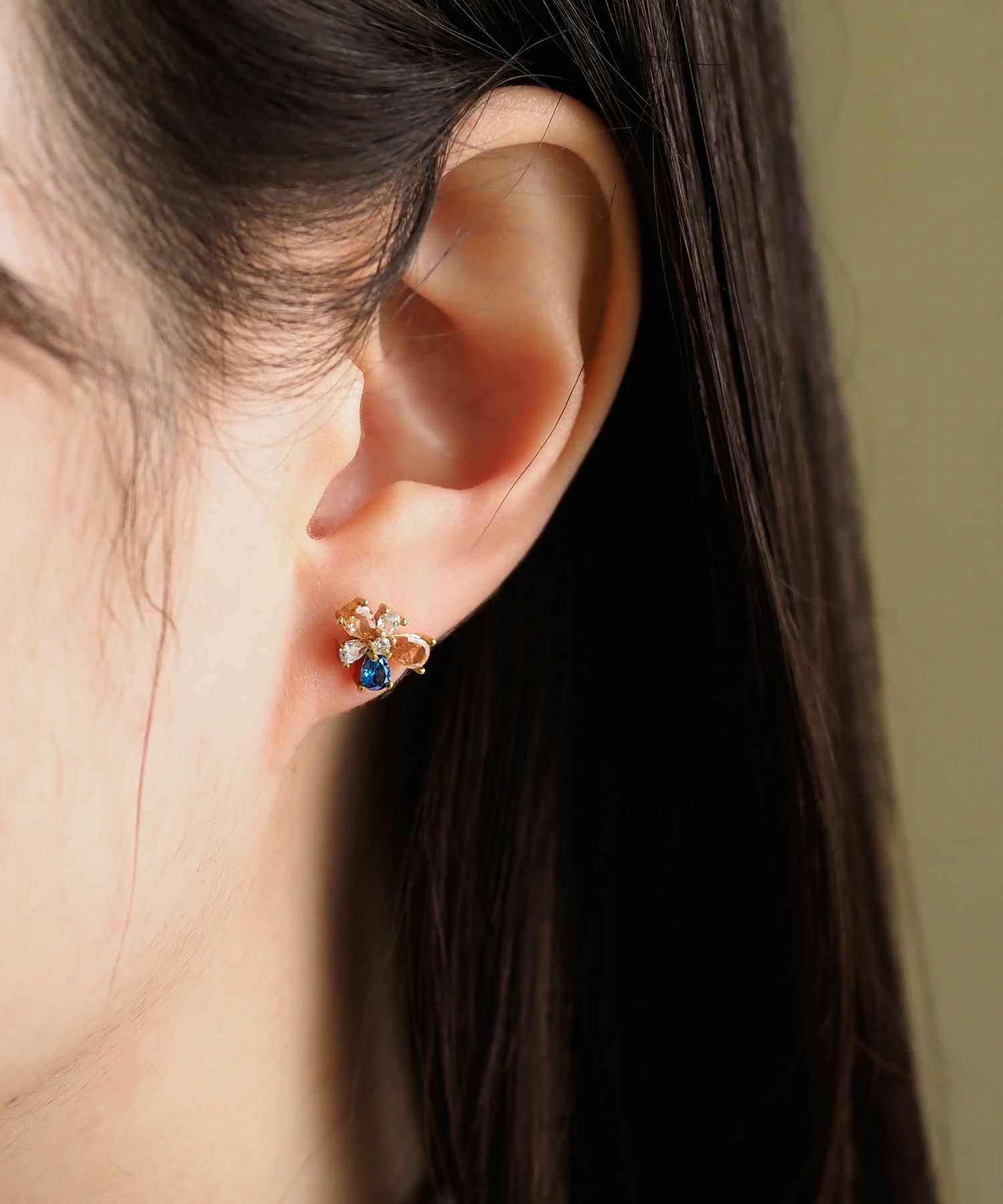 マルチカラージルコニアサージカルステンレスピアス