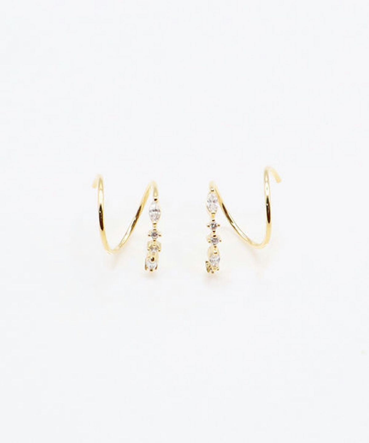 ストレートビジュースパイラルピアス