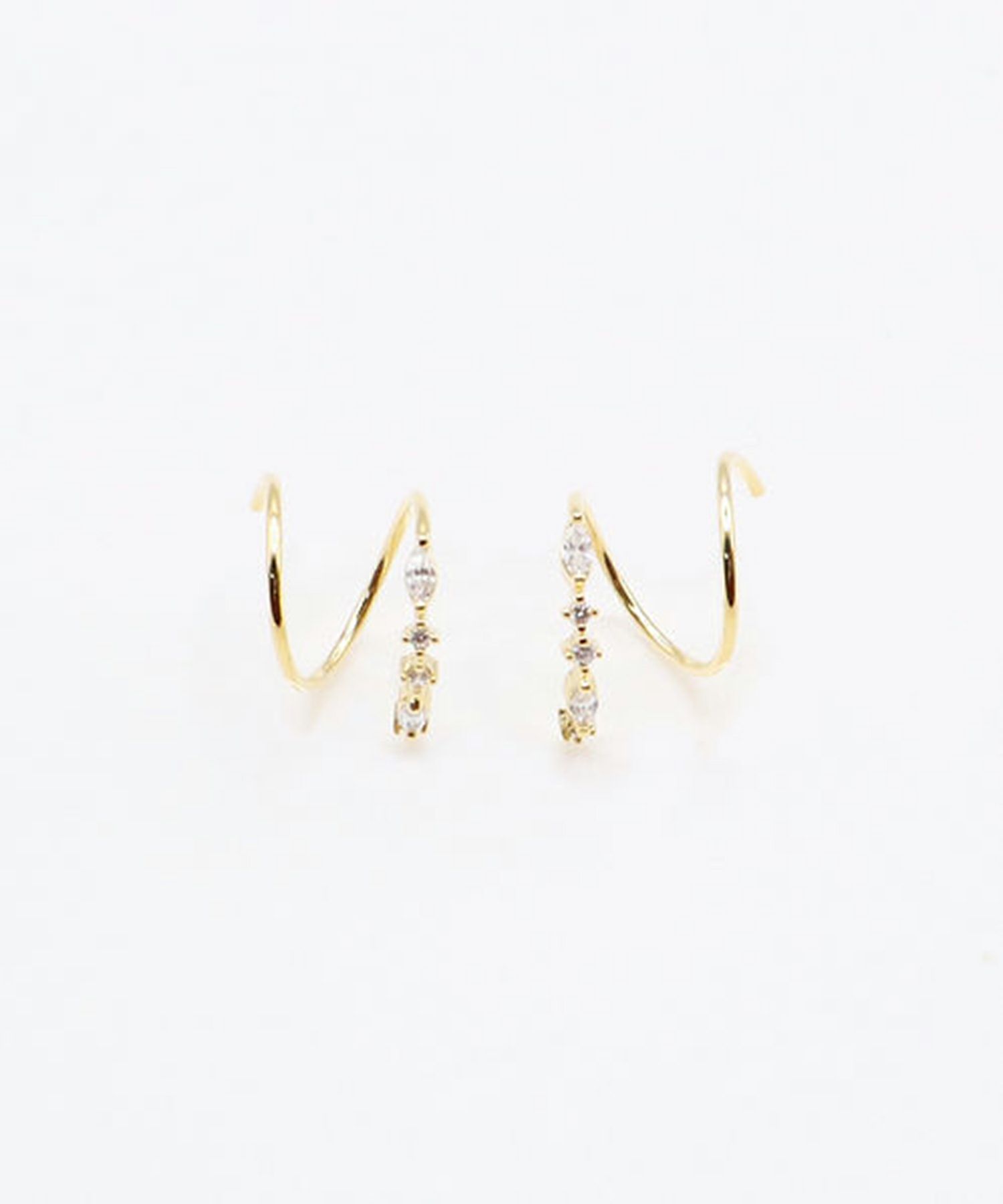 ストレートビジュースパイラルピアス