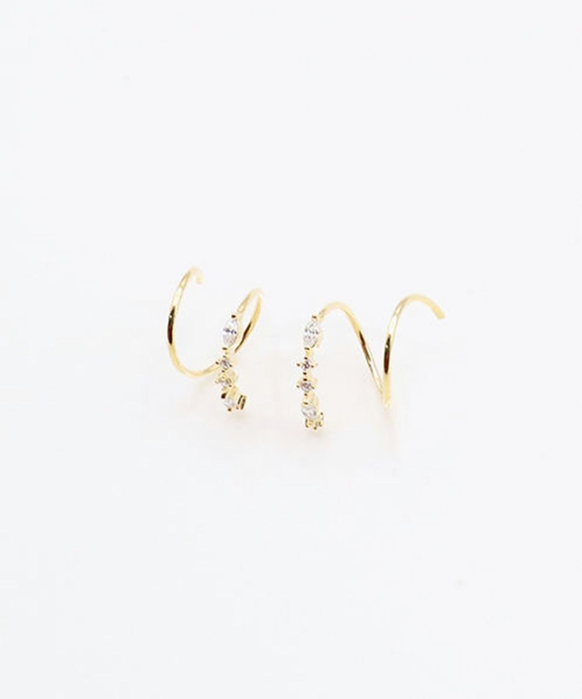 ストレートビジュースパイラルピアス