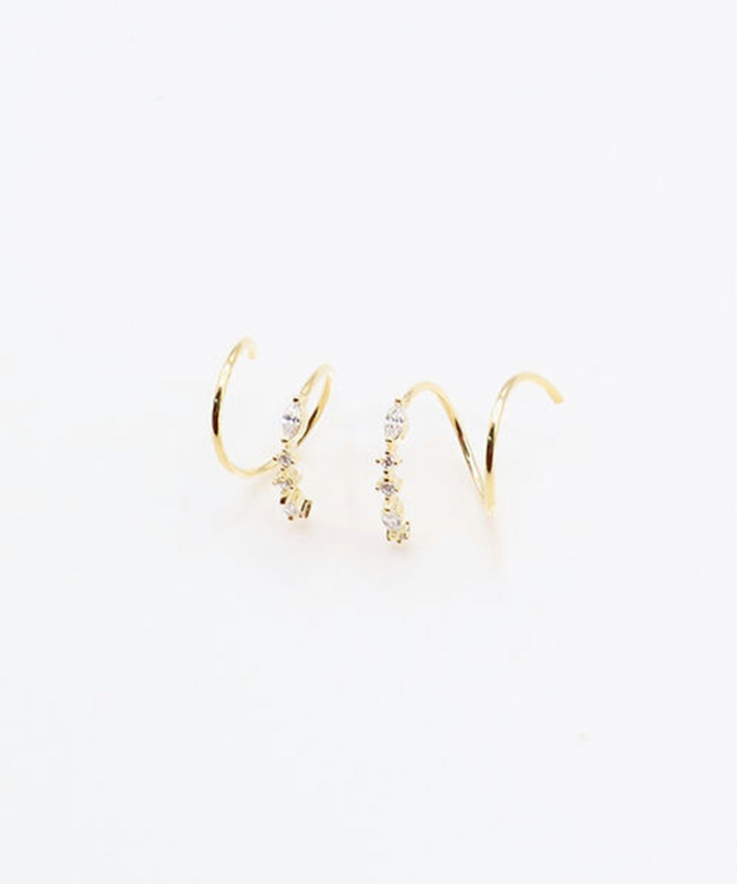 ストレートビジュースパイラルピアス