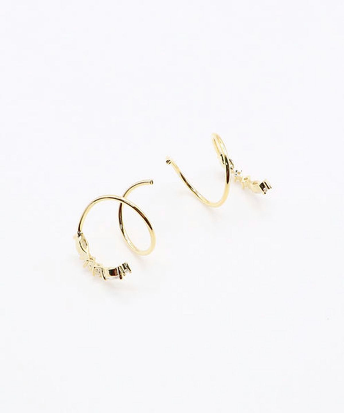 ストレートビジュースパイラルピアス