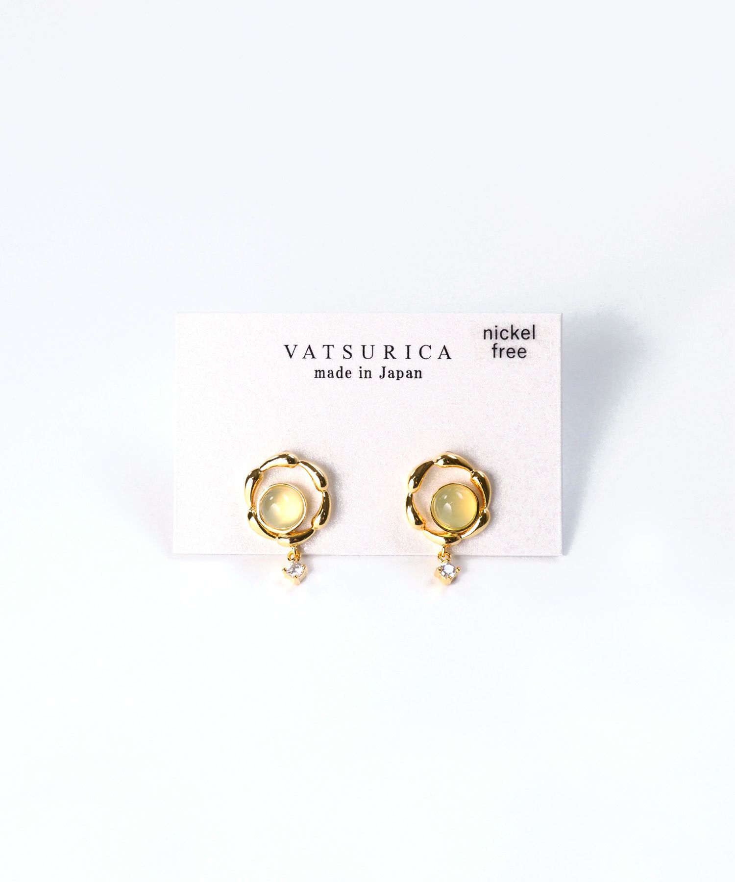 ナチュラルストーンリースチタンポストピアス