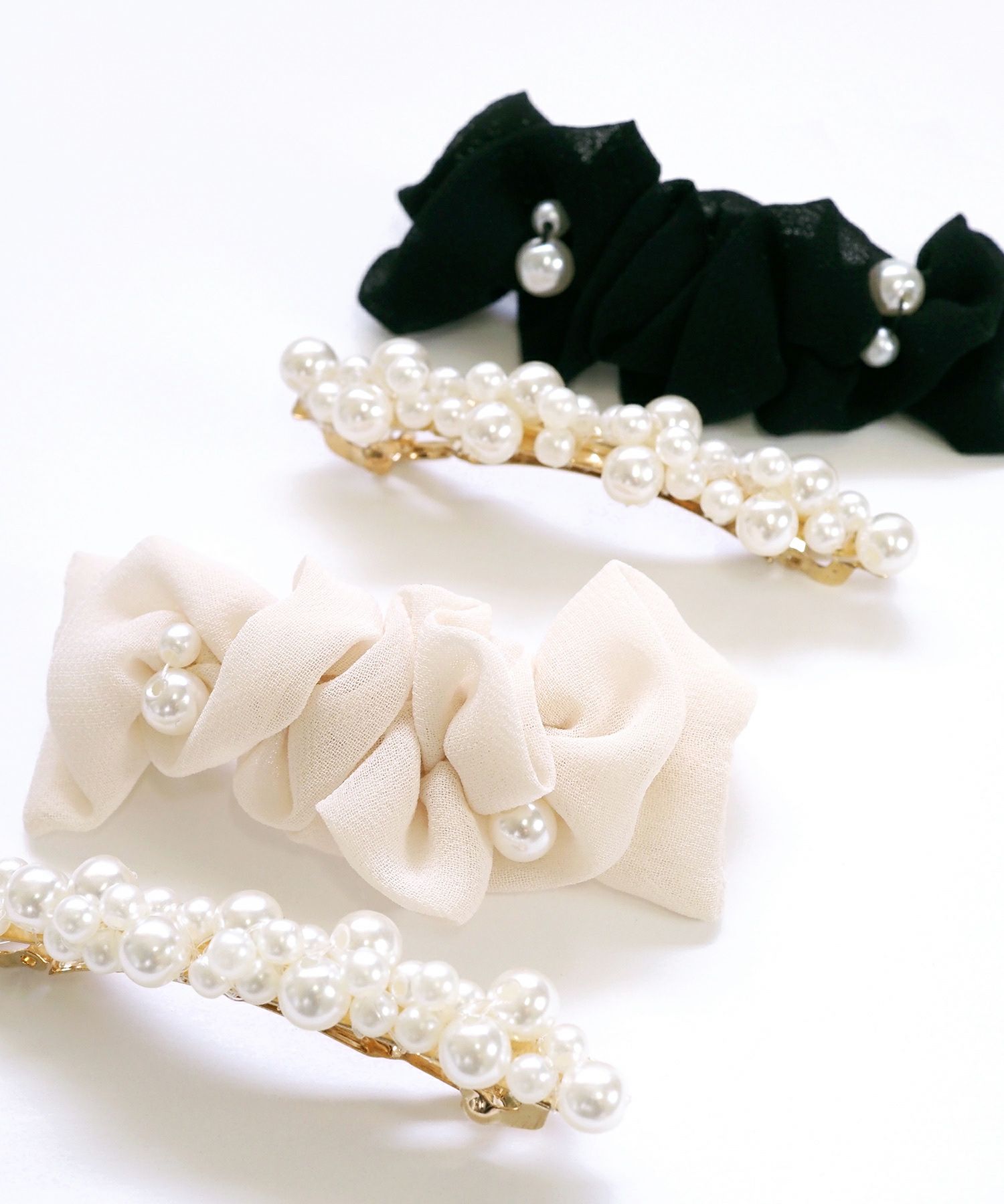 シフォンチュール&パールバレッタ