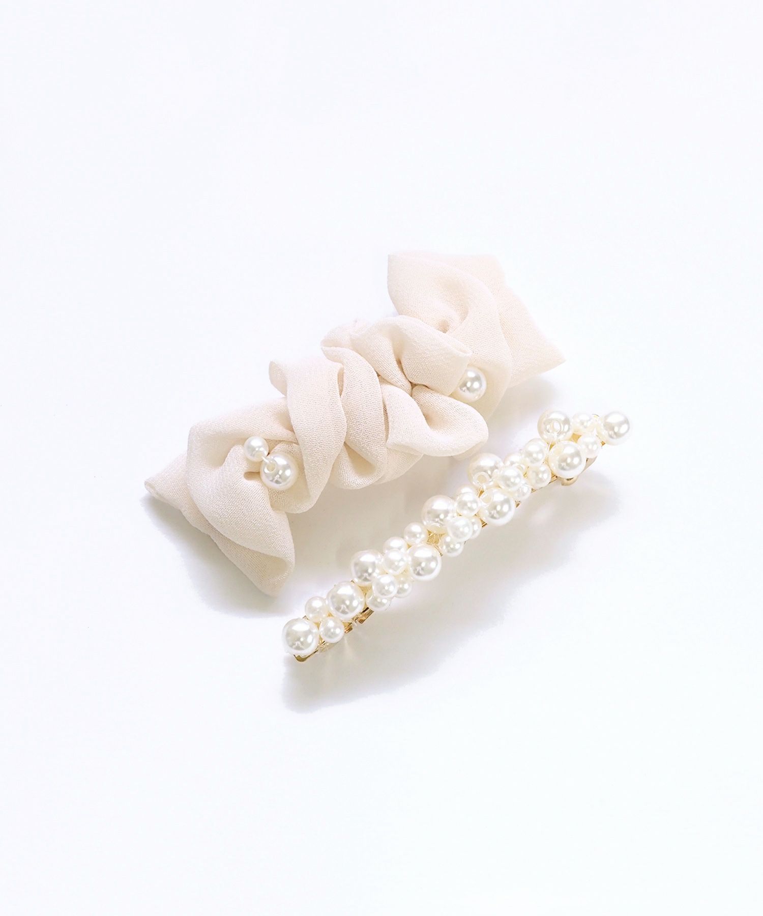 シフォンチュール&パールバレッタ