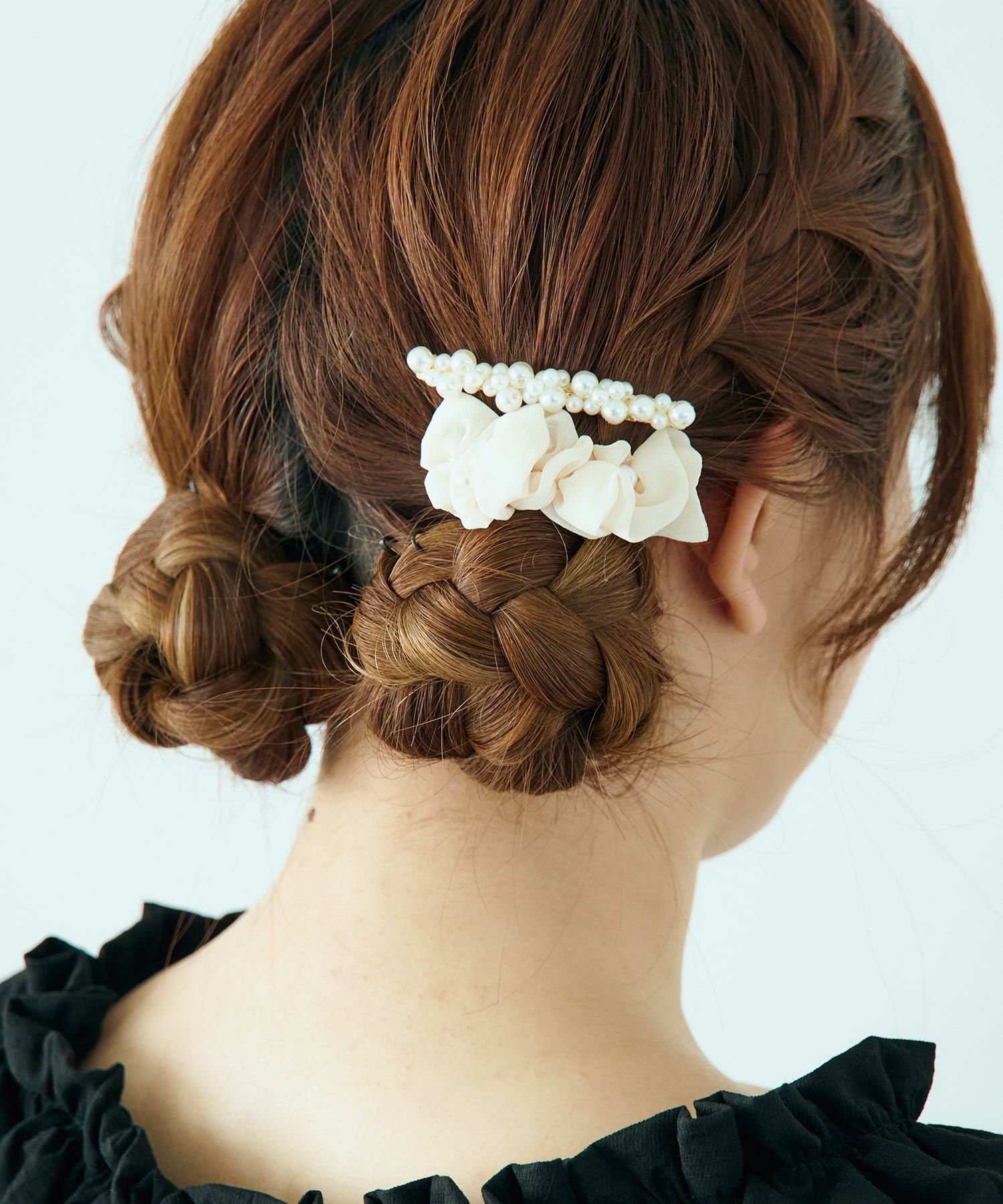 シフォンチュール&パールバレッタ