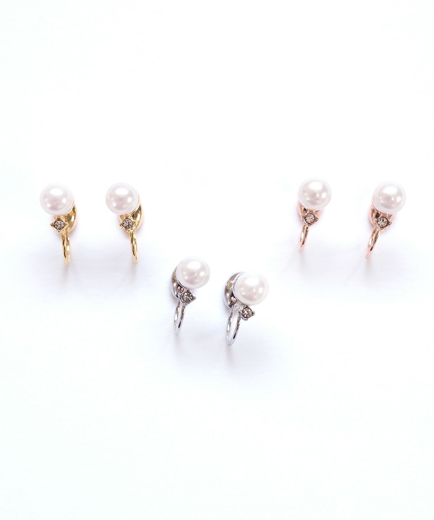 シンプルパールノンホールイヤリング