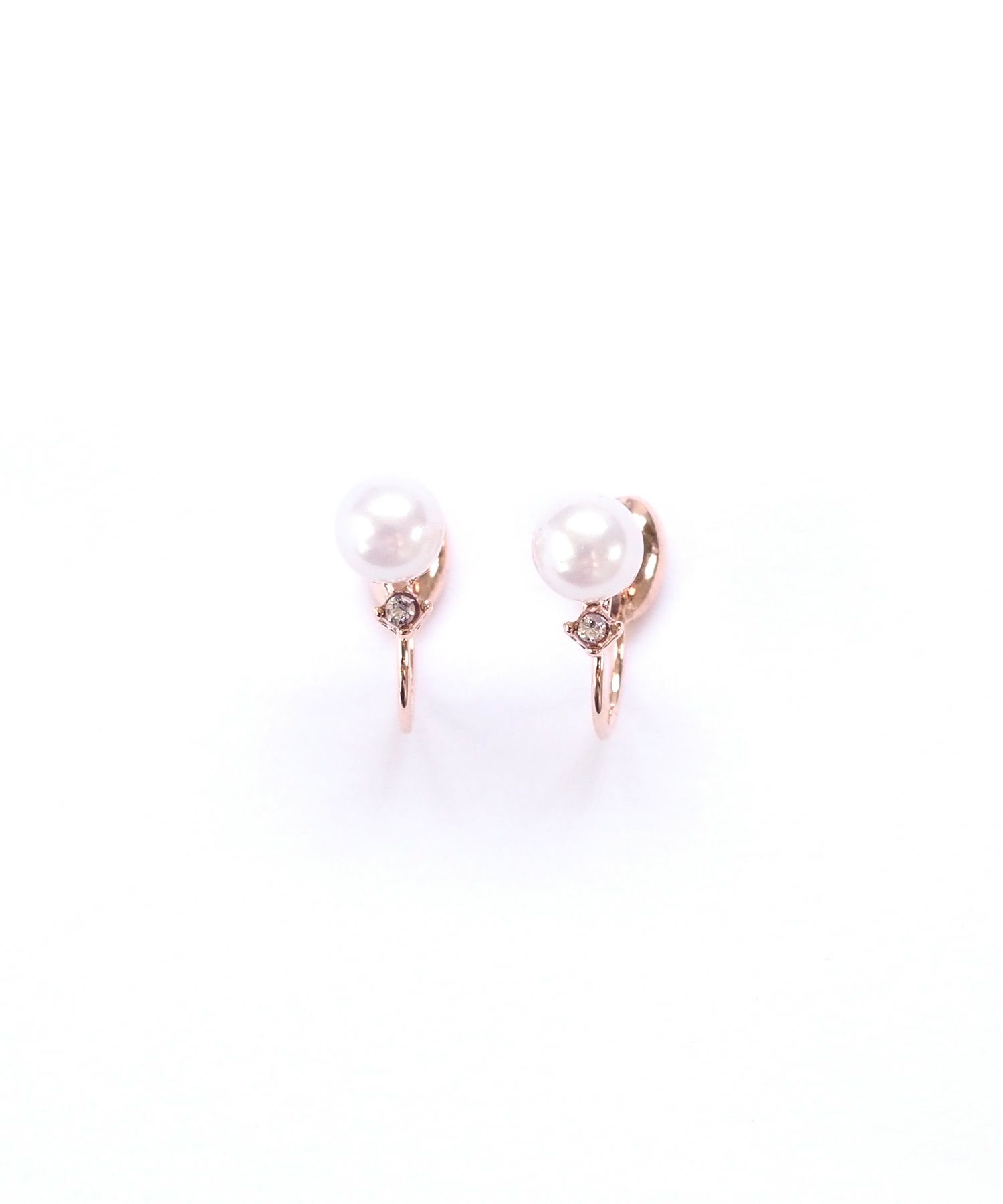 シンプルパールノンホールイヤリング