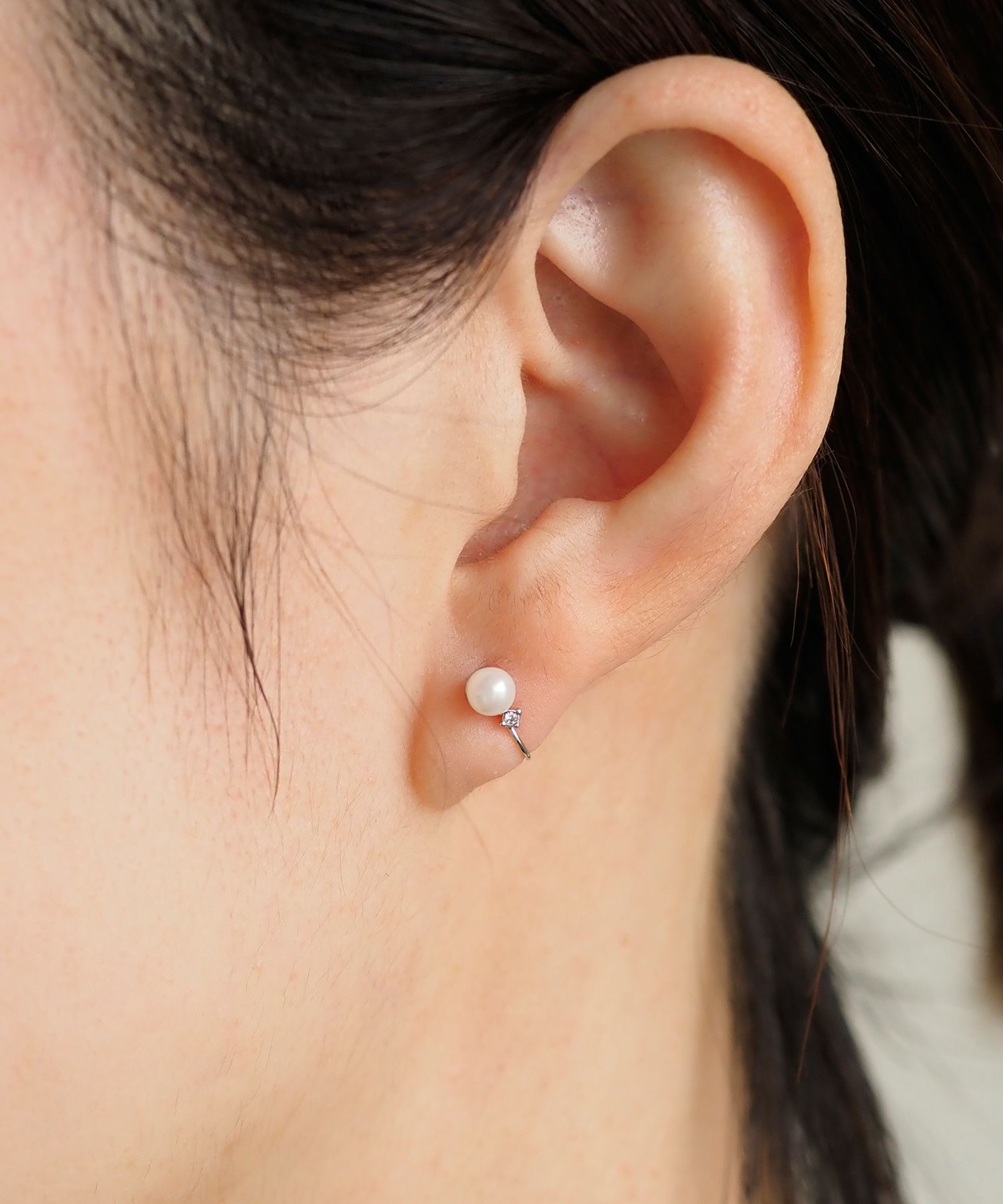 シンプルパールノンホールイヤリング