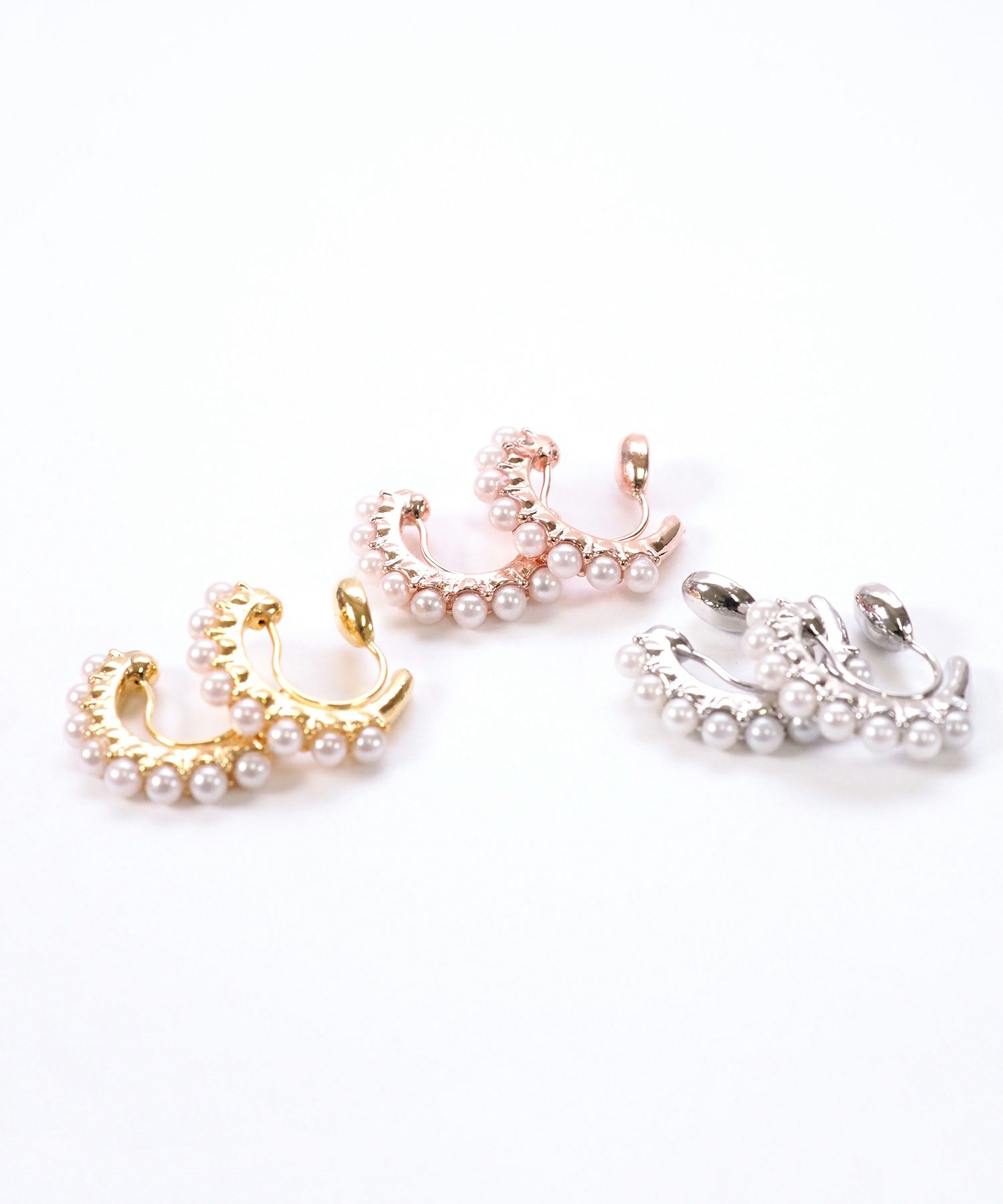 パヴェパールフープノンホールイヤリング