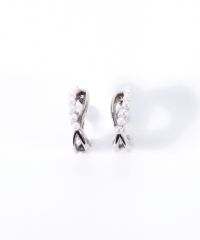 パールクロスフープノンホールイヤリング