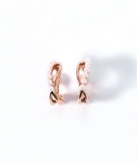 パールクロスフープノンホールイヤリング