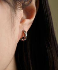 カット入りシルバーステンレスワンタッチピアス