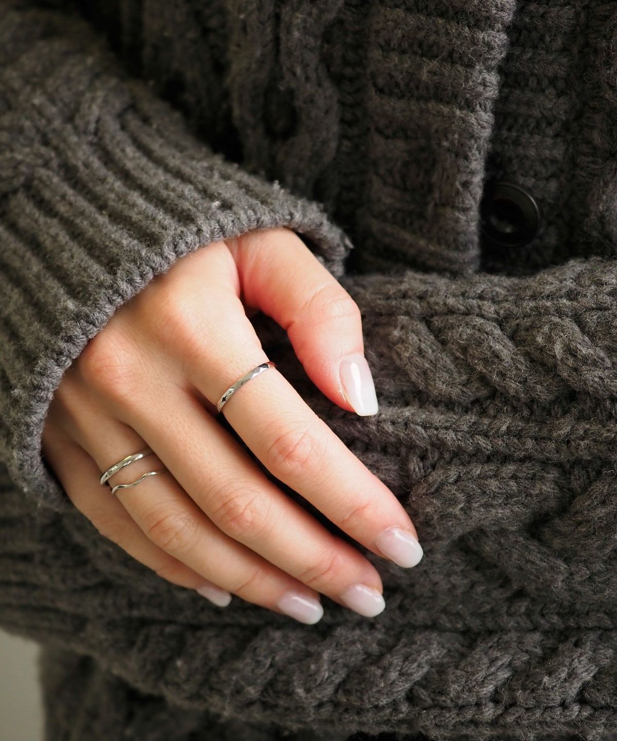 ウェーブステンレスセットリング