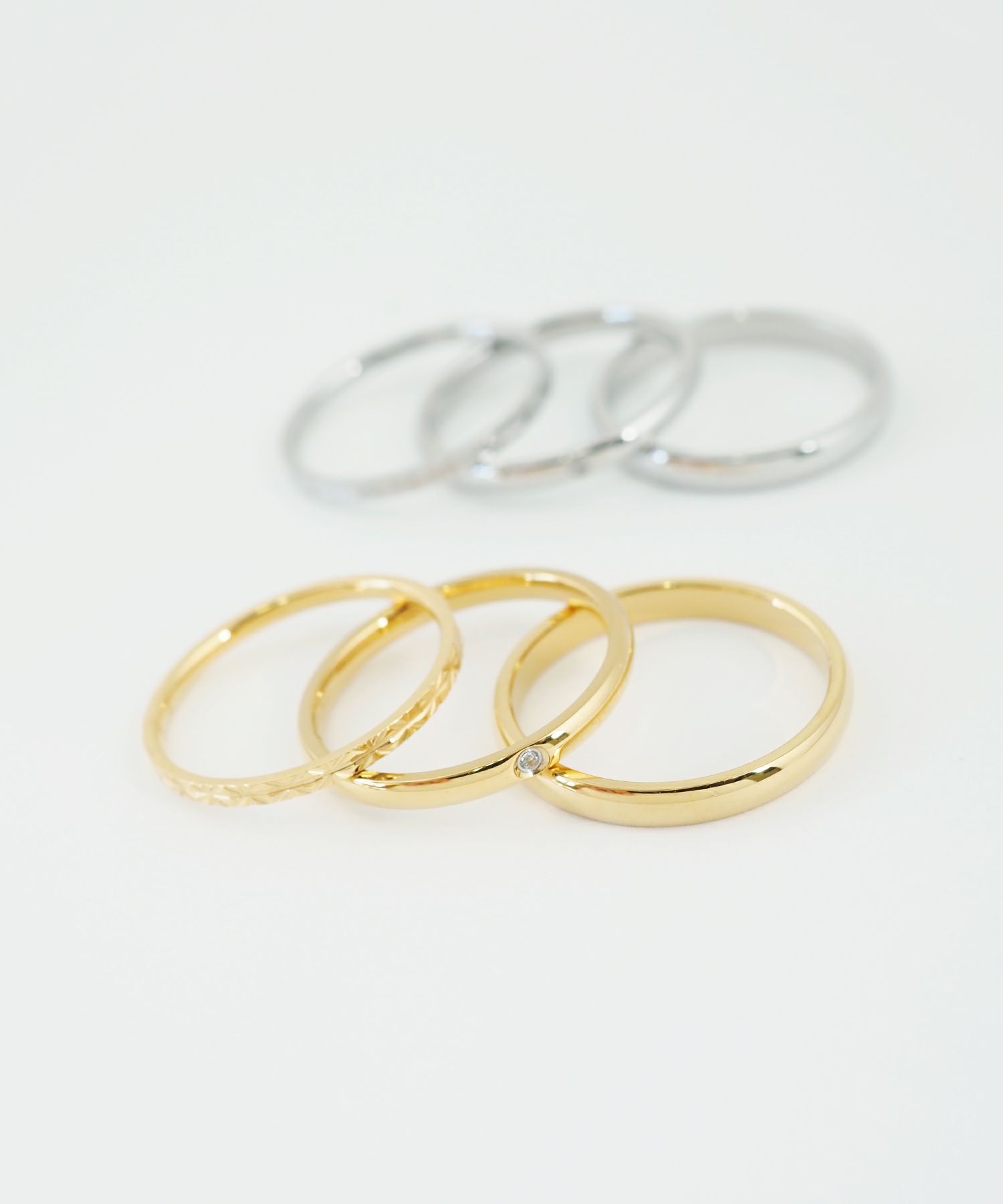 カットワークステンレスセットリング