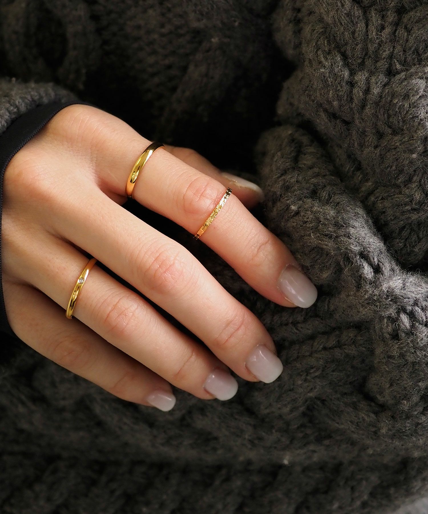 カットワークステンレスセットリング