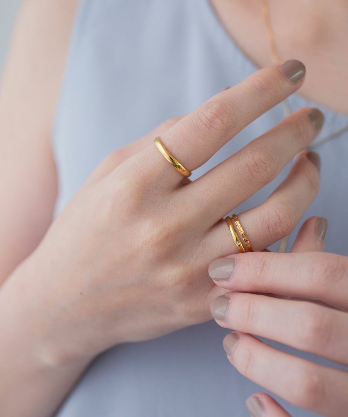 カットワークステンレスセットリング