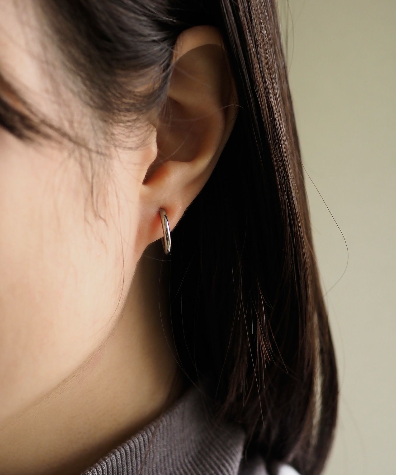 フープワンタッチステンレスイヤリング