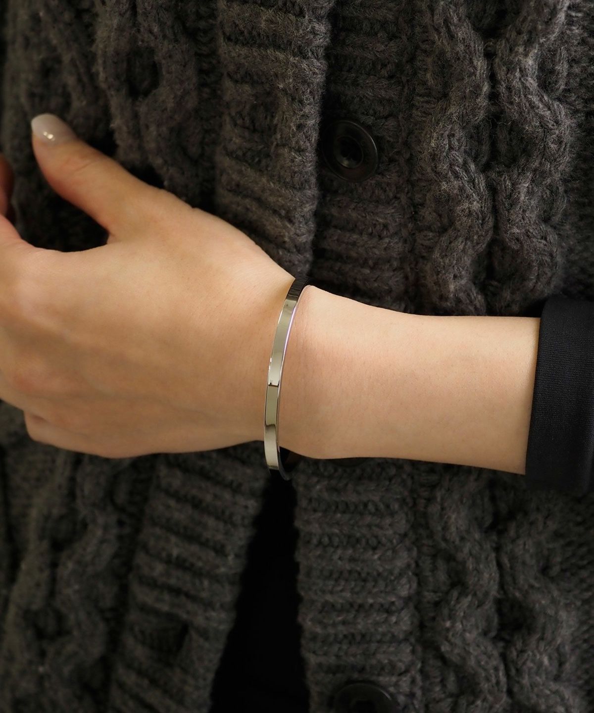 平打ちステンレスブレスレット
