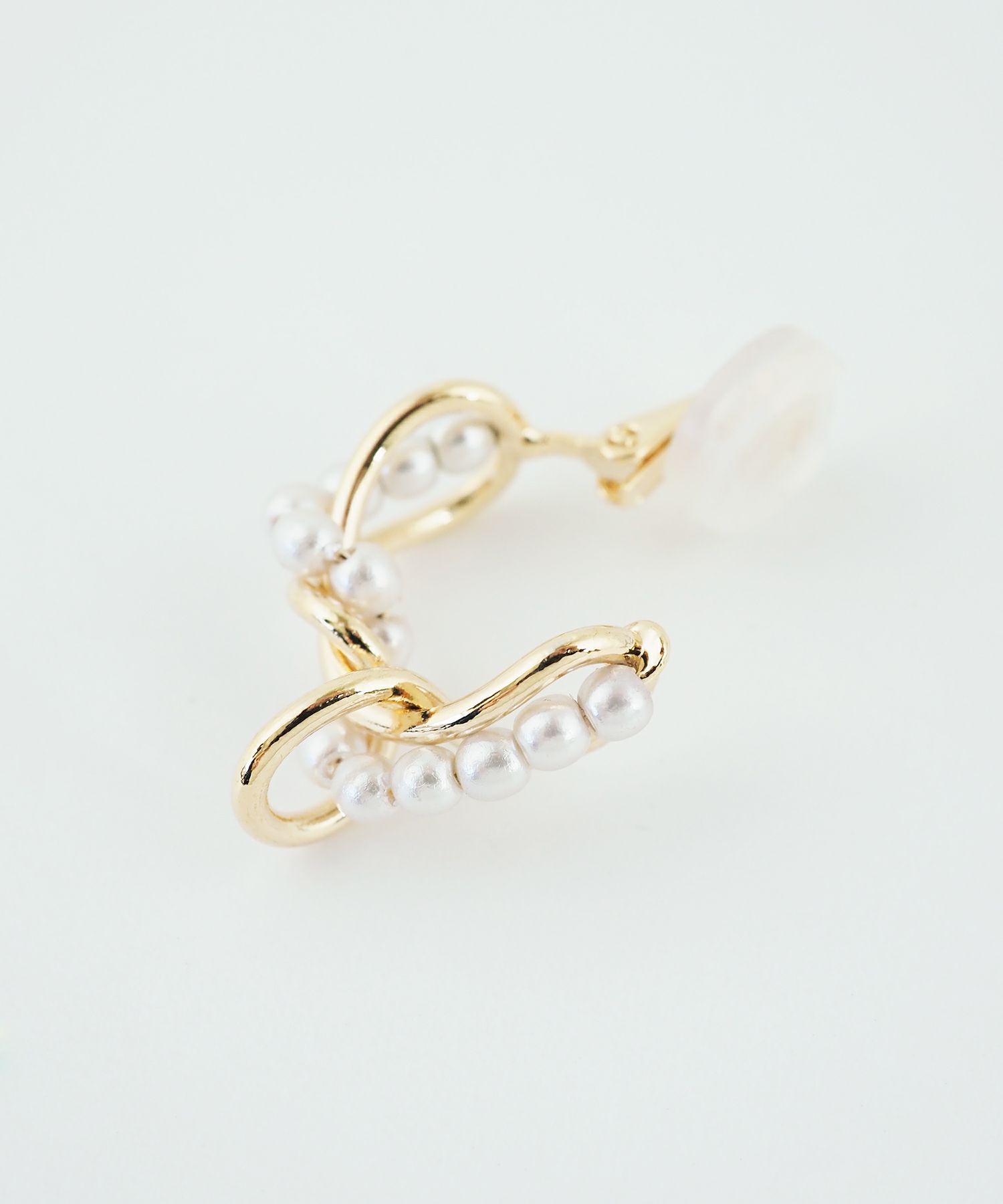 パールメタルフープイヤリング