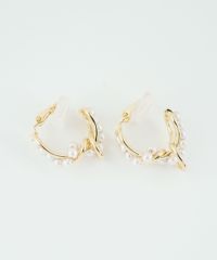 パールメタルフープイヤリング