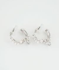 パールメタルフープイヤリング