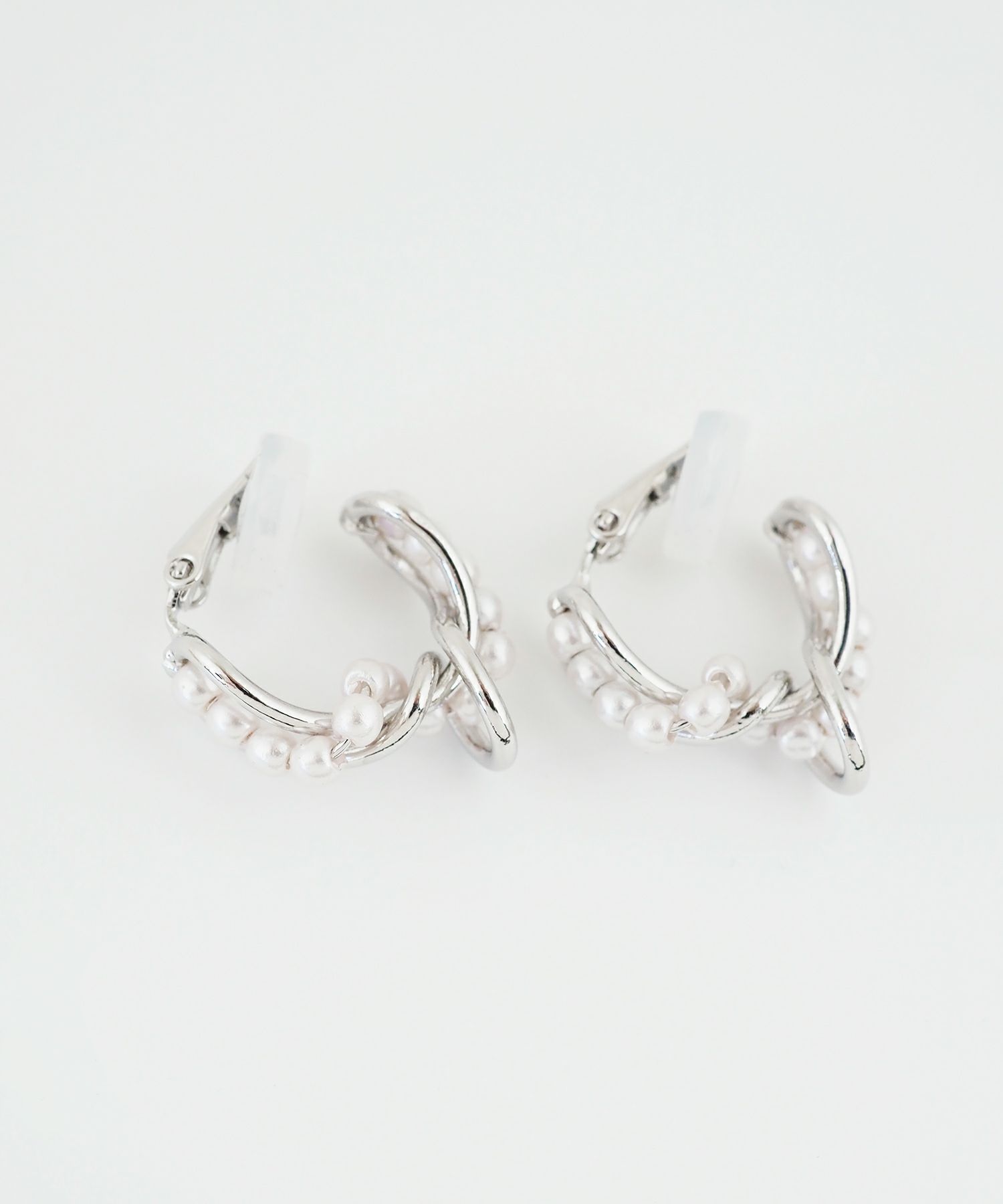 パールメタルフープイヤリング