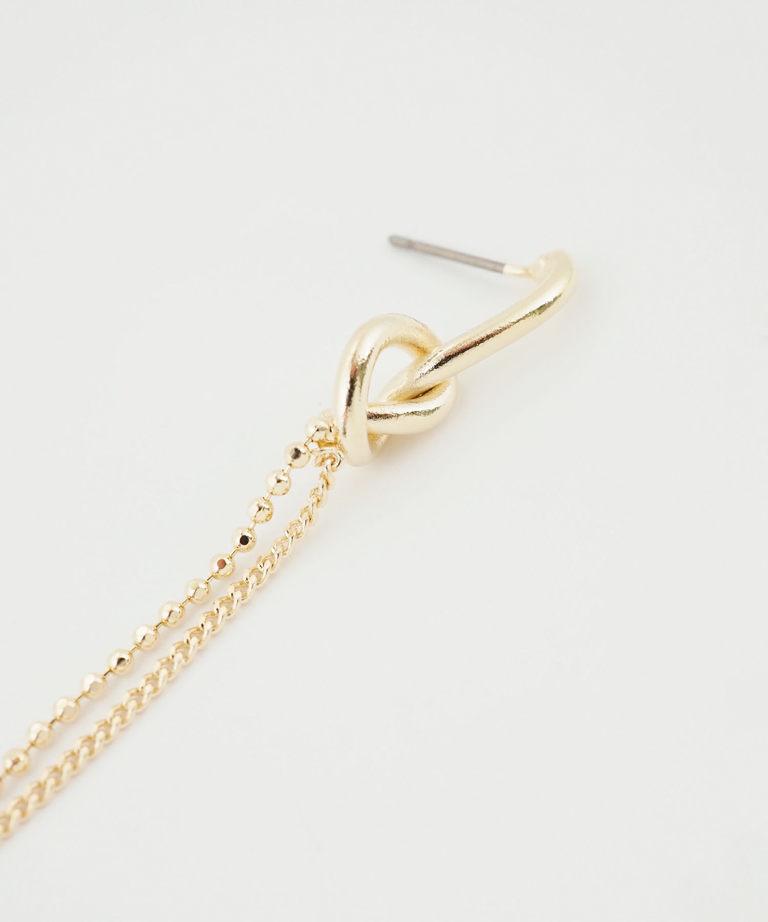 ノットチェーンチタンポストピアス