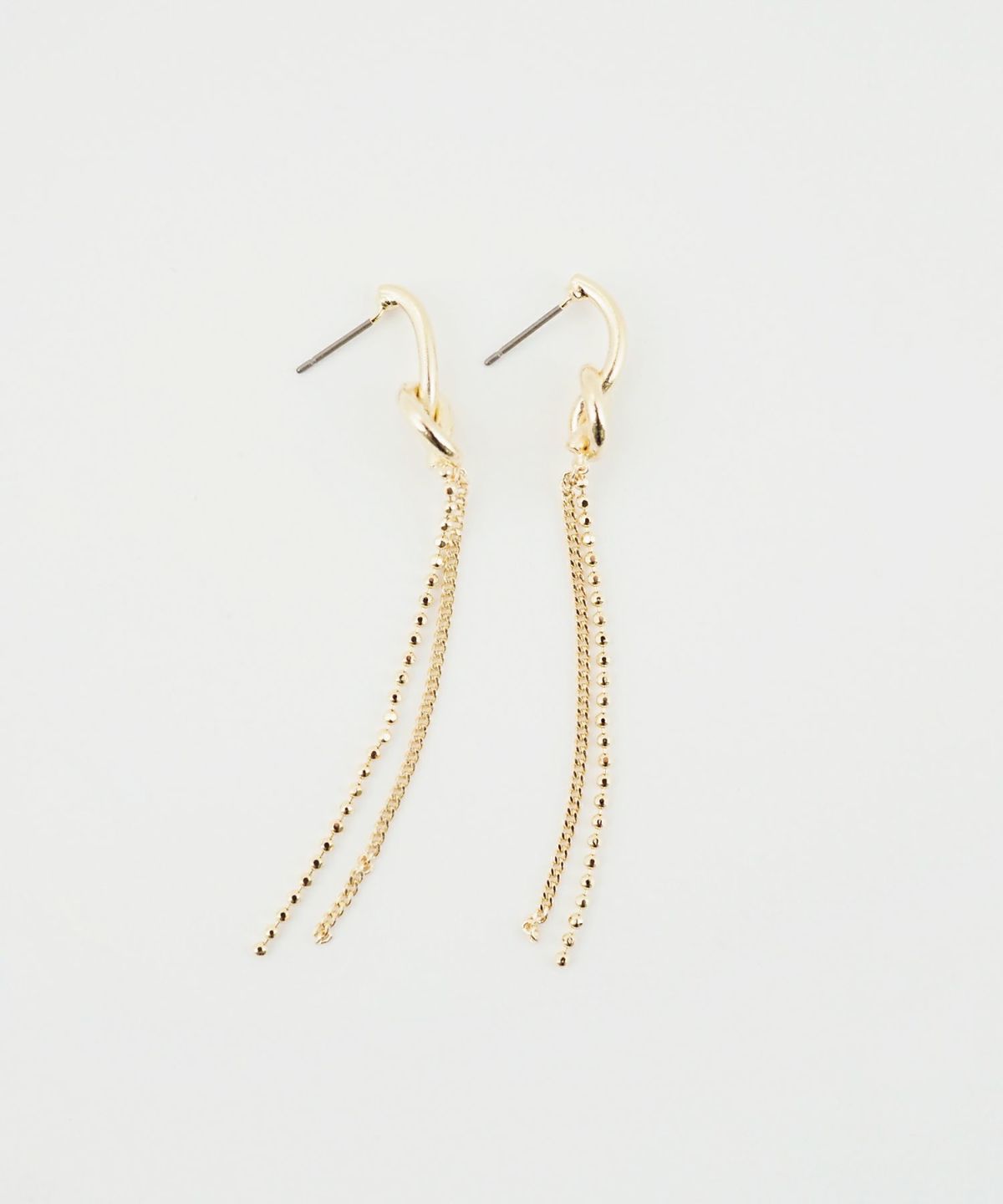 ノットチェーンチタンポストピアス