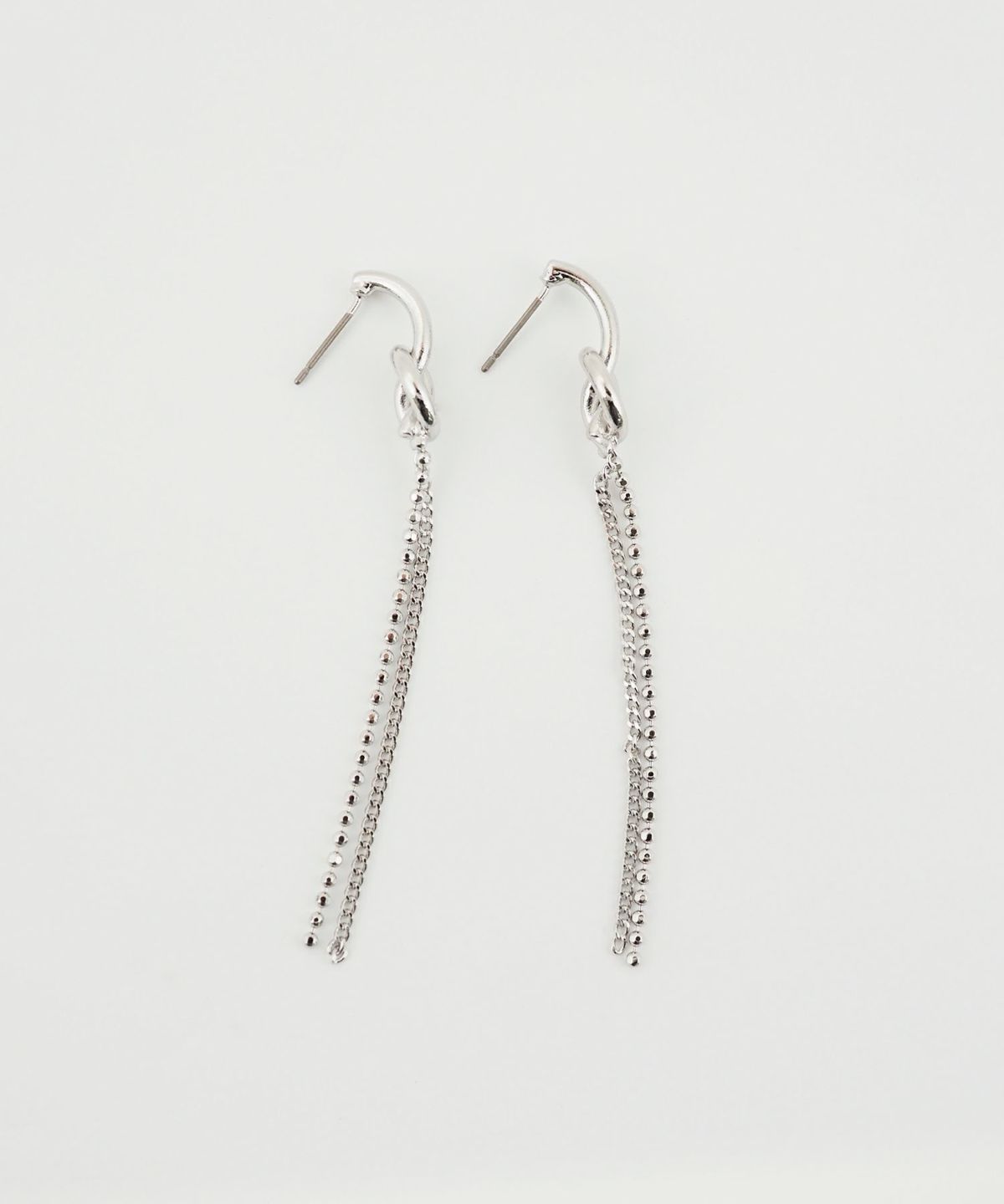 ノットチェーンチタンポストピアス