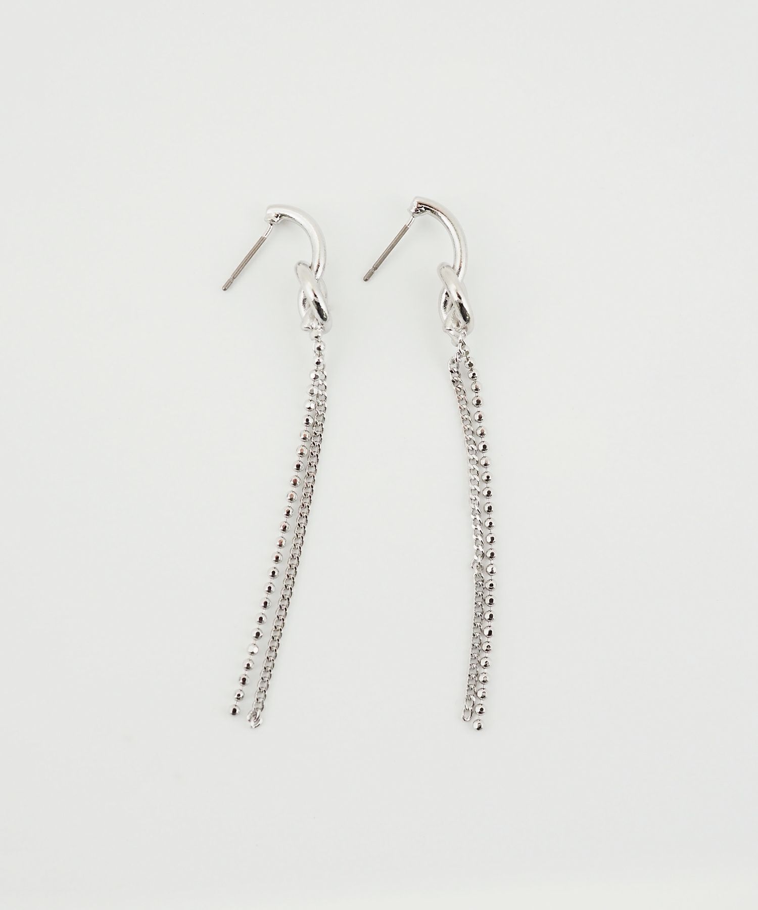 ノットチェーンチタンポストピアス