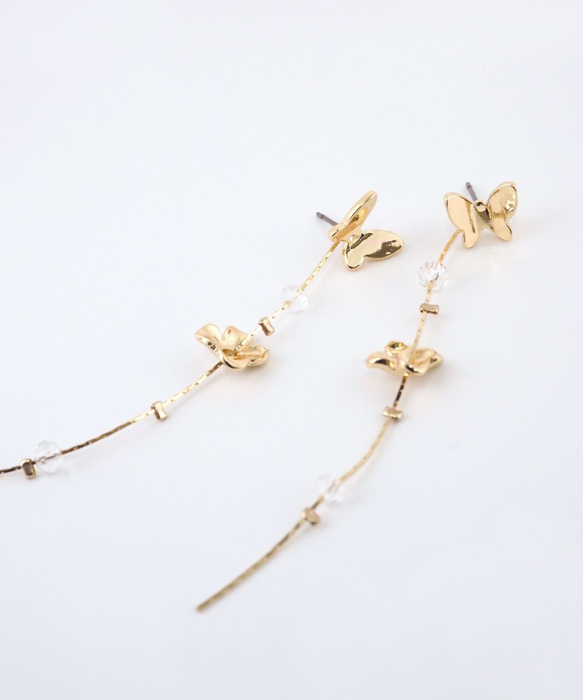 バタフライフラワー2wayチタンポストピアス