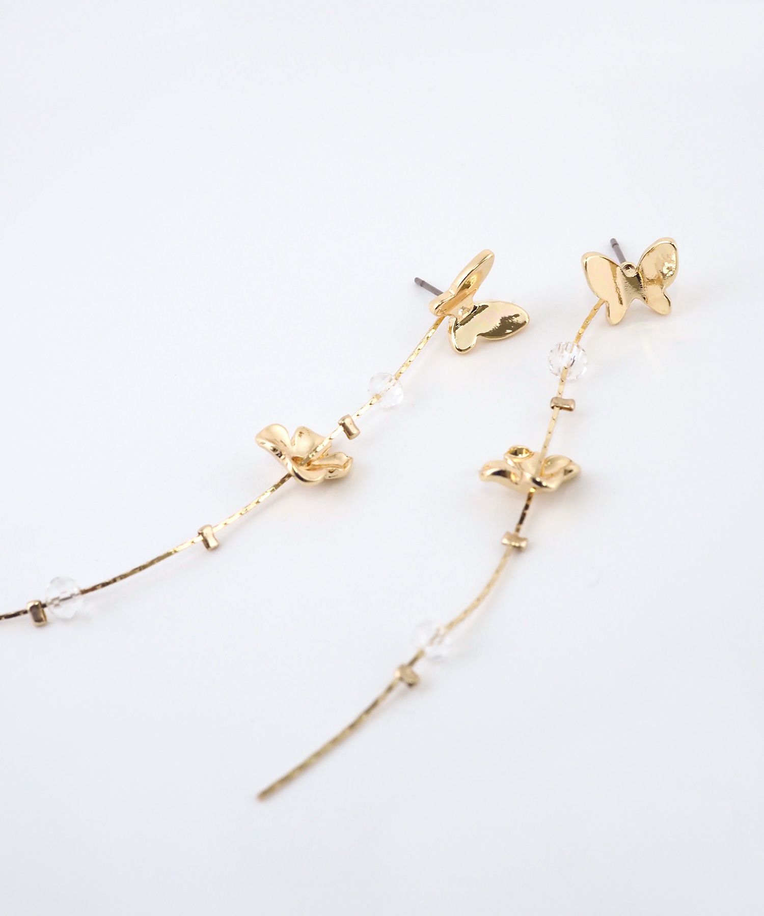 バタフライフラワー2wayチタンポストピアス