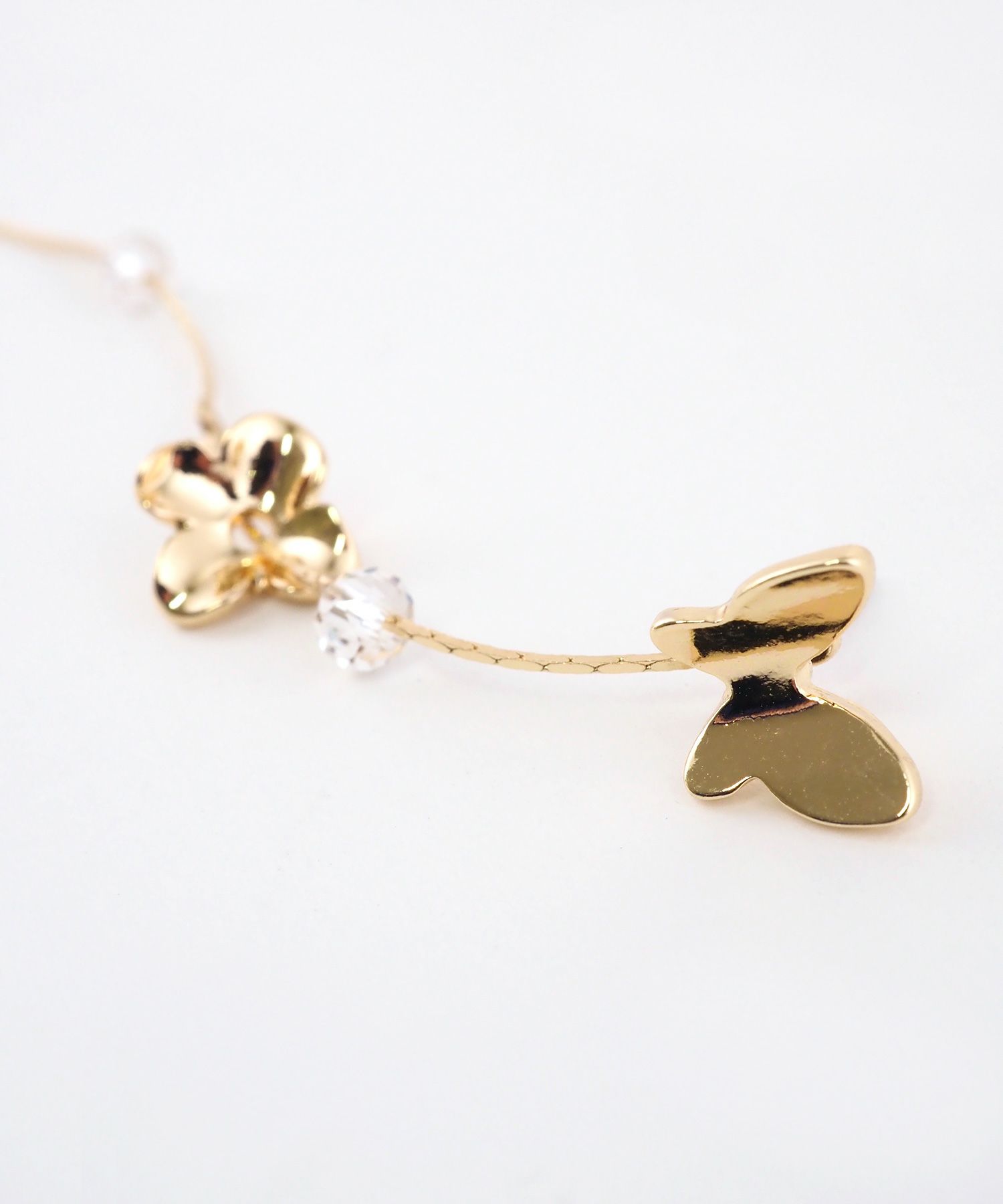 バタフライフラワー2wayチタンポストピアス