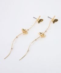 バタフライフラワー2wayチタンポストピアス