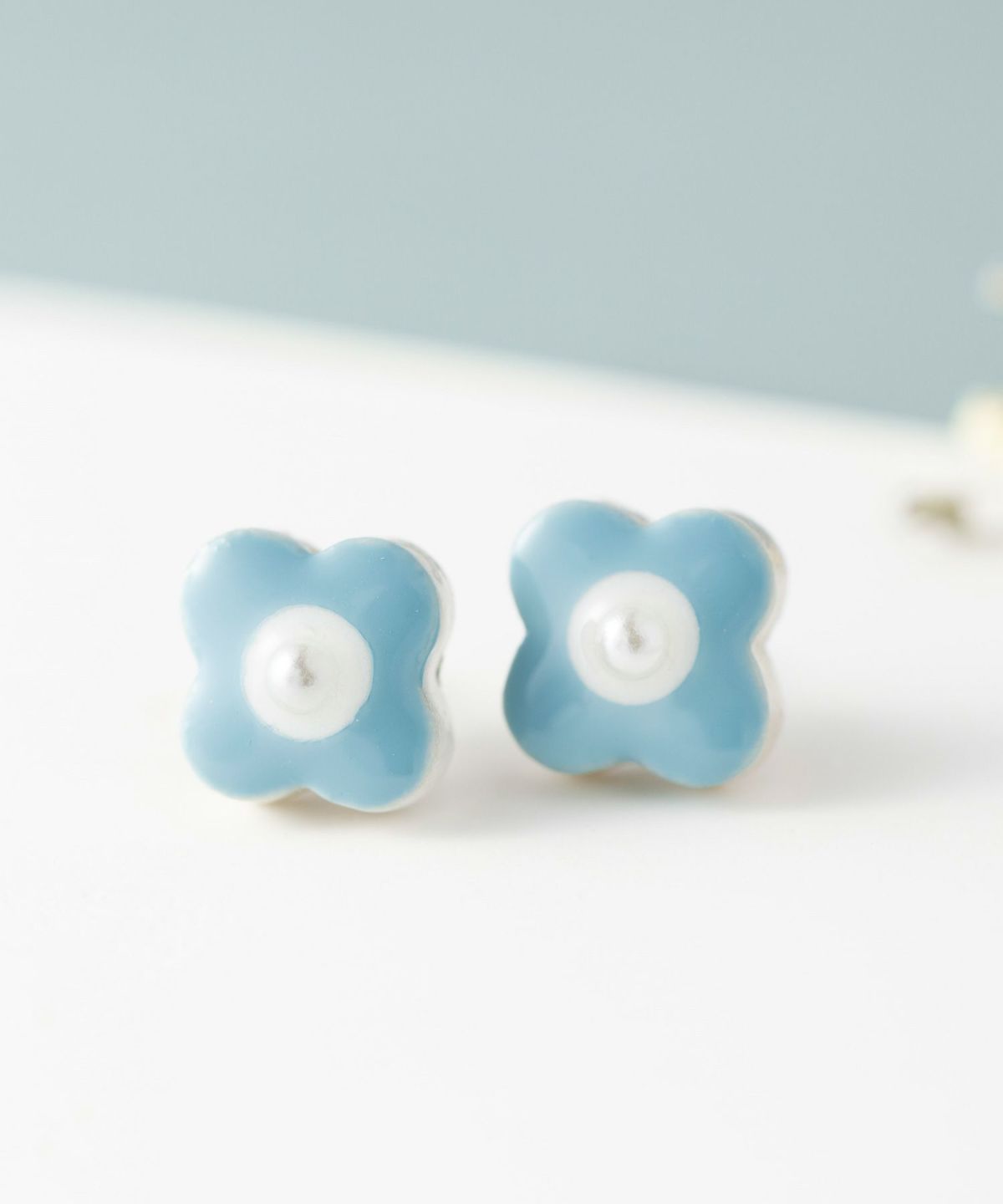 美濃焼陶器小花パールPOPカラーイヤリング【MIKELO】